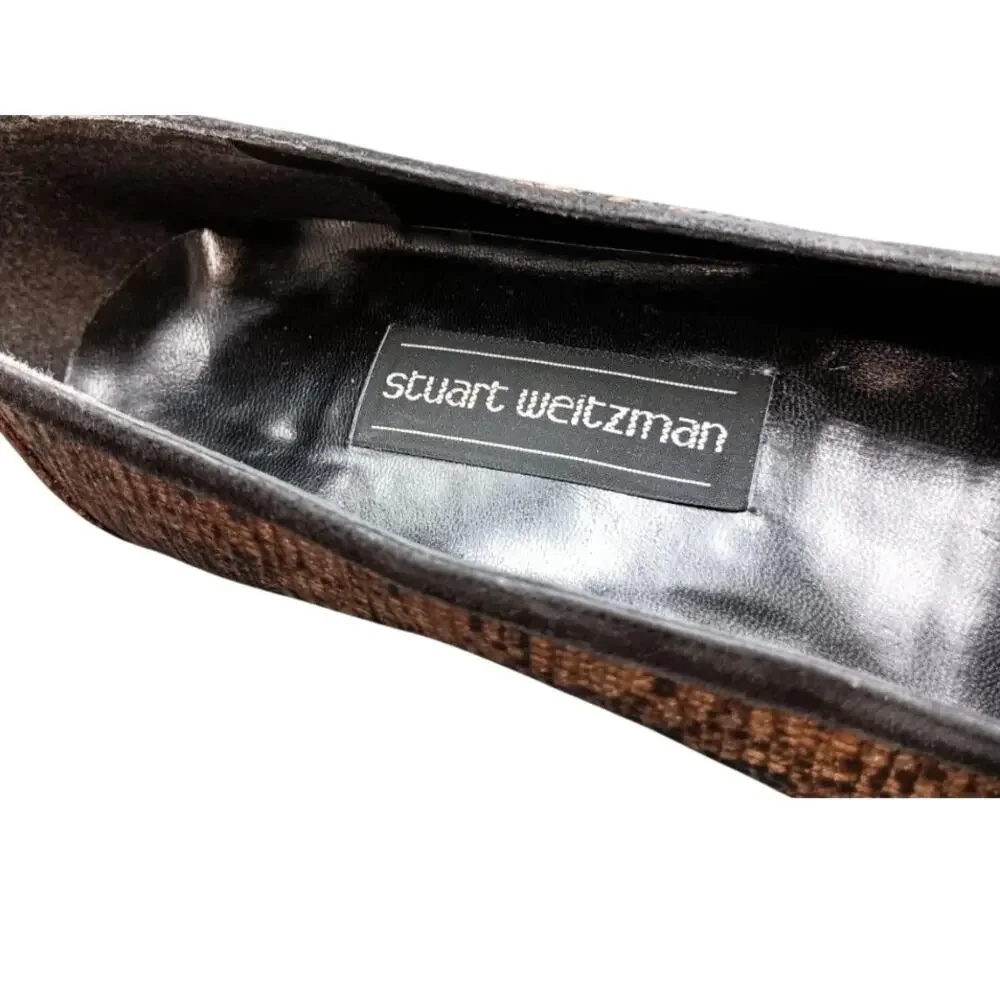 Vintage Stuart Weitzman Snake Print Leather Loafers 8.5 B